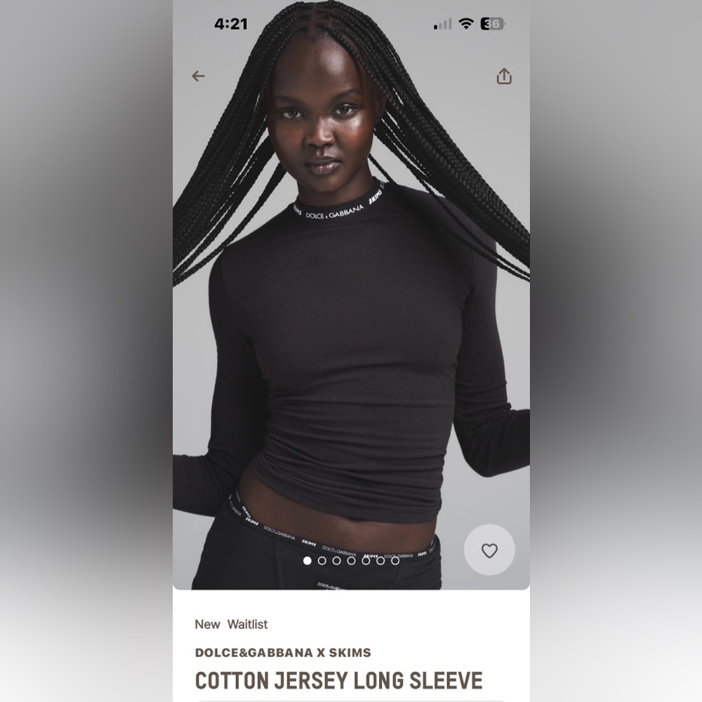 D&G X Skims cotton jersey long sleeve